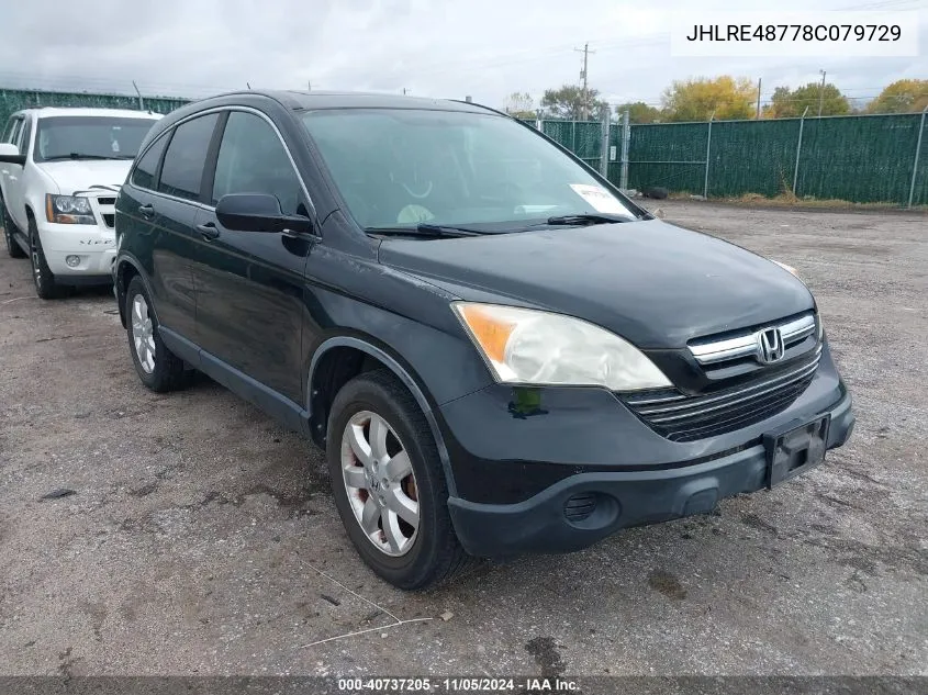 2008 Honda Cr-V Ex-L VIN: JHLRE48778C079729 Lot: 40737205