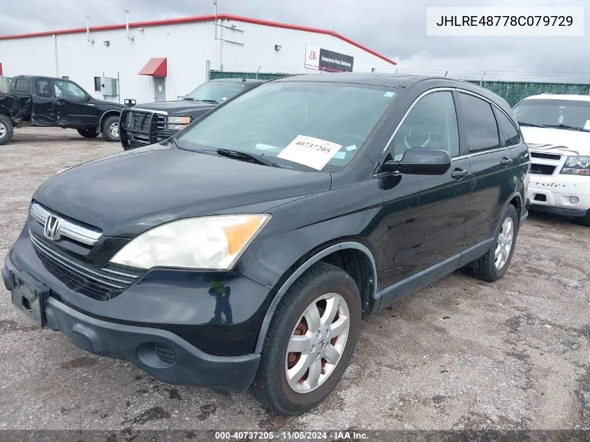 2008 Honda Cr-V Ex-L VIN: JHLRE48778C079729 Lot: 40737205