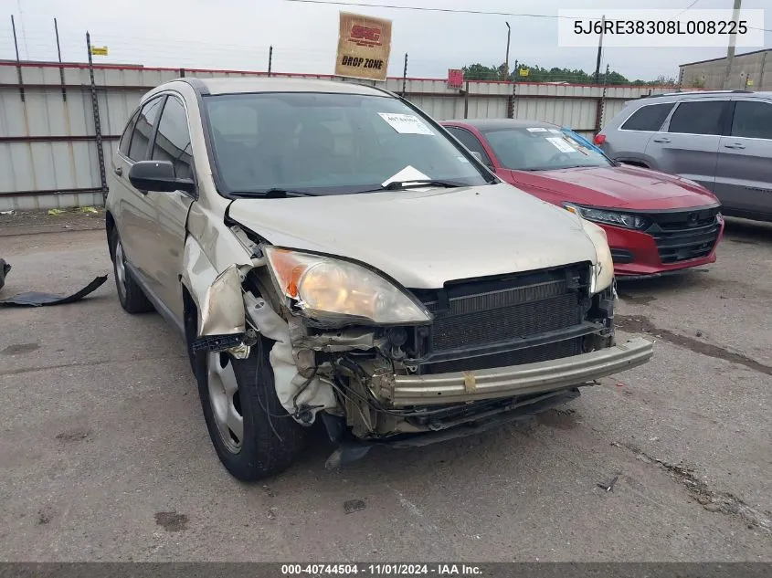 2008 Honda Cr-V Lx VIN: 5J6RE38308L008225 Lot: 40744504