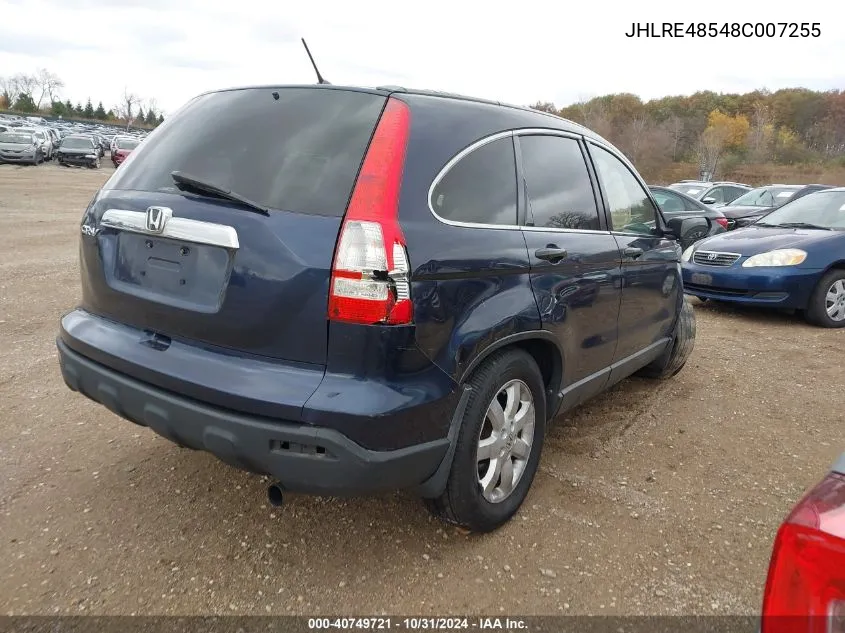 2008 Honda Cr-V Ex VIN: JHLRE48548C007255 Lot: 40749721