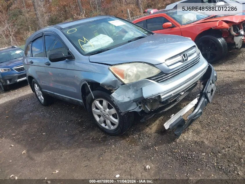 2008 Honda Cr-V Ex VIN: 5J6RE48588L012286 Lot: 40759030