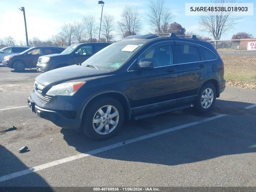 2008 Honda Cr-V Ex VIN: 5J6RE48538L018903 Lot: 40769936