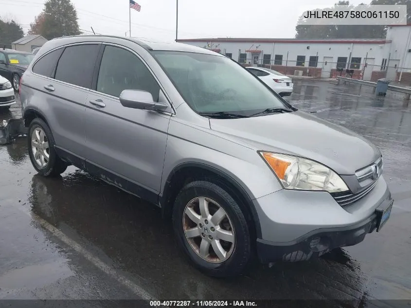 2008 Honda Cr-V Ex-L VIN: JHLRE48758C061150 Lot: 40772287