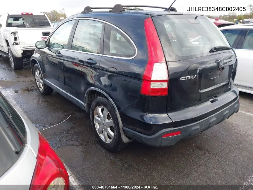 2008 Honda Cr-V Lx VIN: JHLRE38348C002405 Lot: 40781664