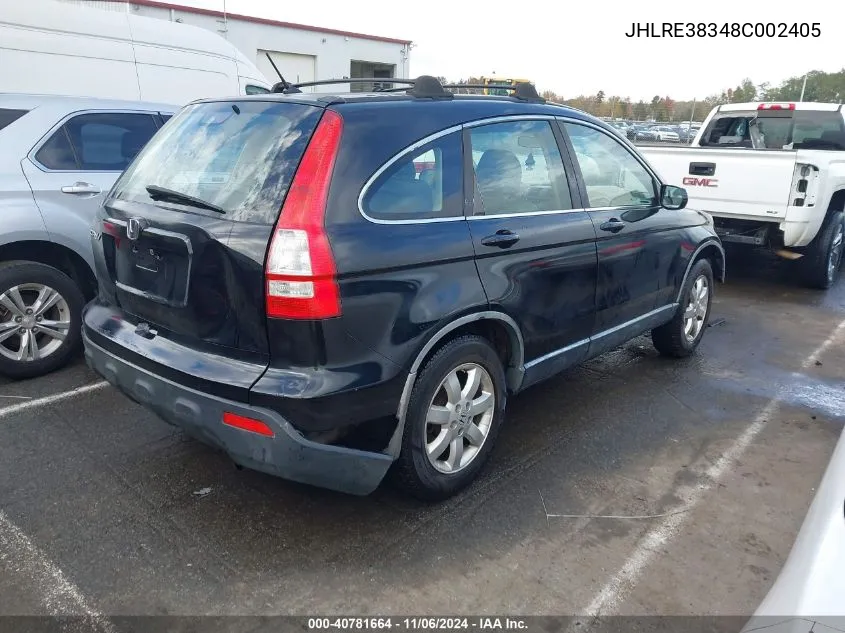 2008 Honda Cr-V Lx VIN: JHLRE38348C002405 Lot: 40781664