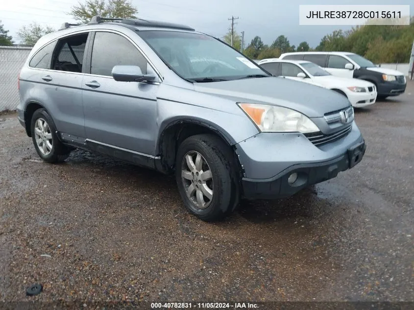 2008 Honda Cr-V Ex-L VIN: JHLRE38728C015611 Lot: 40782831