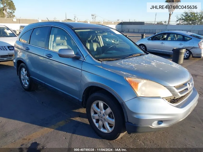 2008 Honda Cr-V Ex-L VIN: JHLRE48768C045636 Lot: 40789338