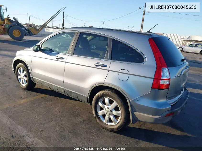 2008 Honda Cr-V Ex-L VIN: JHLRE48768C045636 Lot: 40789338