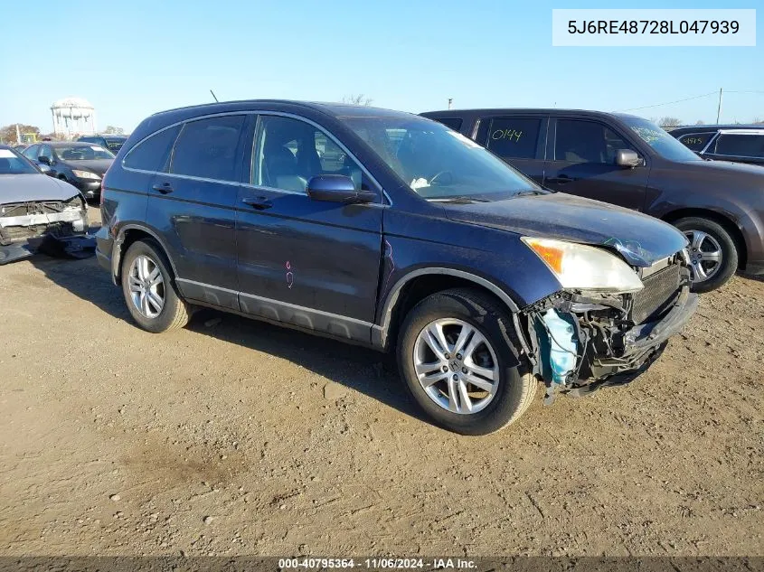 2008 Honda Cr-V Ex-L VIN: 5J6RE48728L047939 Lot: 40795364