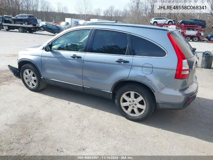 2008 Honda Cr-V Ex VIN: JHLRE48558C068341 Lot: 40803597