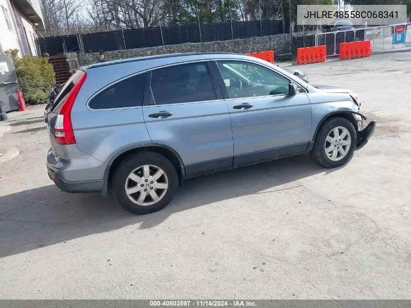 2008 Honda Cr-V Ex VIN: JHLRE48558C068341 Lot: 40803597