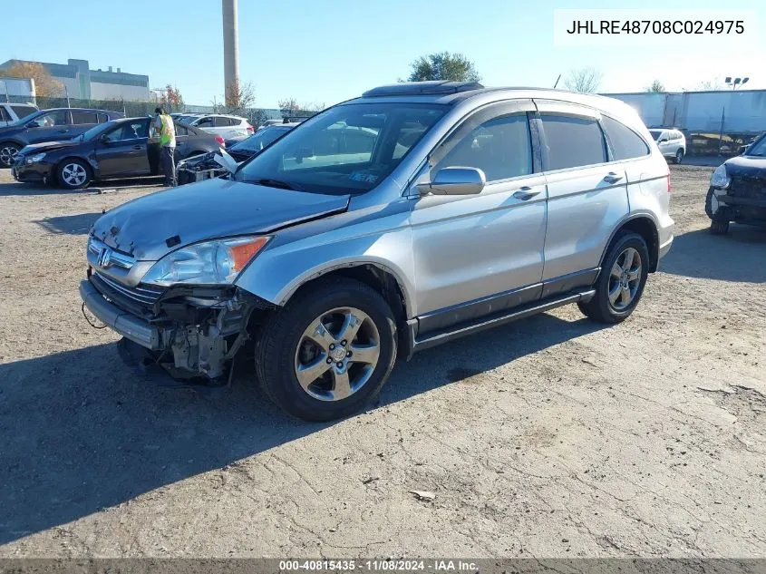 2008 Honda Cr-V Ex-L VIN: JHLRE48708C024975 Lot: 40815435