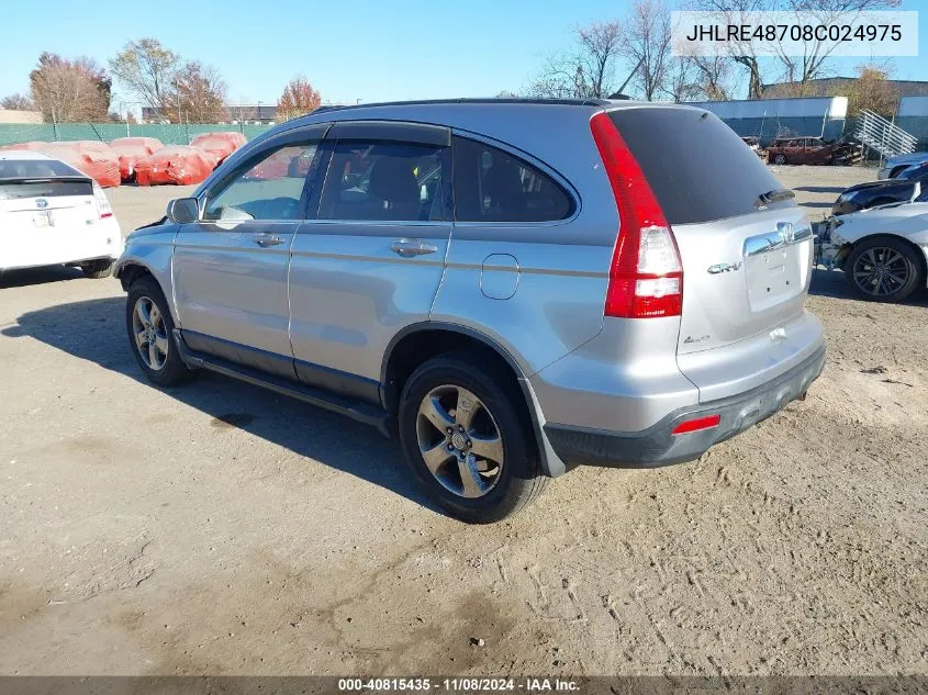 2008 Honda Cr-V Ex-L VIN: JHLRE48708C024975 Lot: 40815435