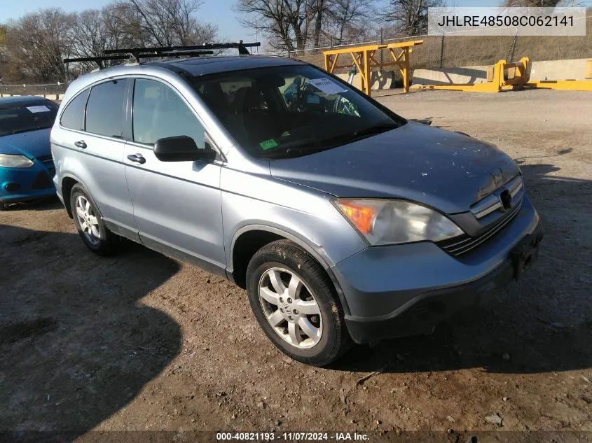 2008 Honda Cr-V Ex VIN: JHLRE48508C062141 Lot: 40821193