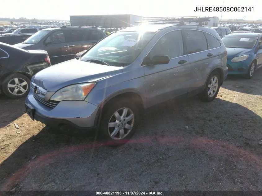 2008 Honda Cr-V Ex VIN: JHLRE48508C062141 Lot: 40821193