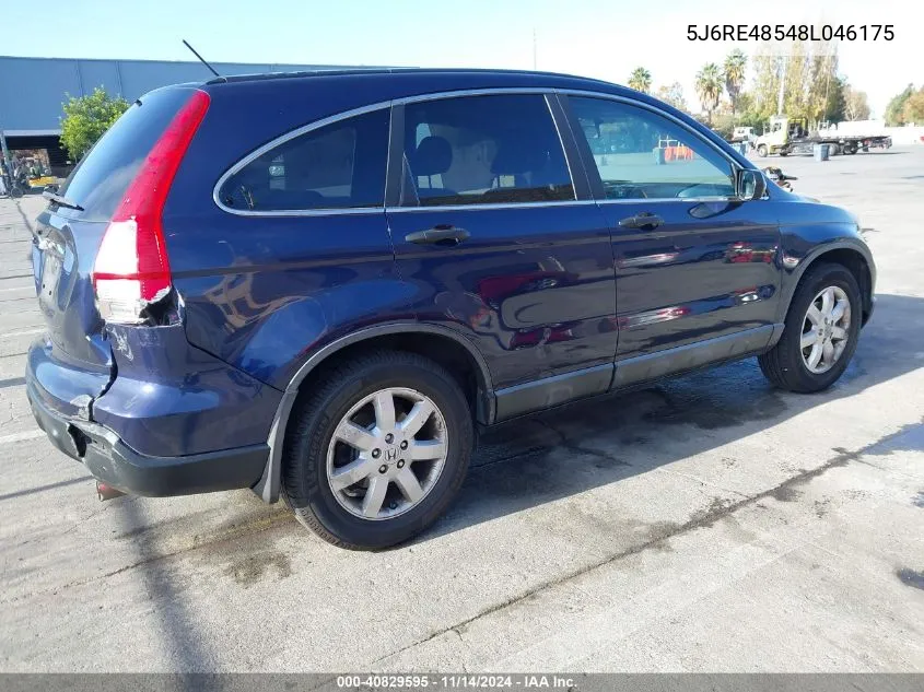 2008 Honda Cr-V Ex VIN: 5J6RE48548L046175 Lot: 40829595