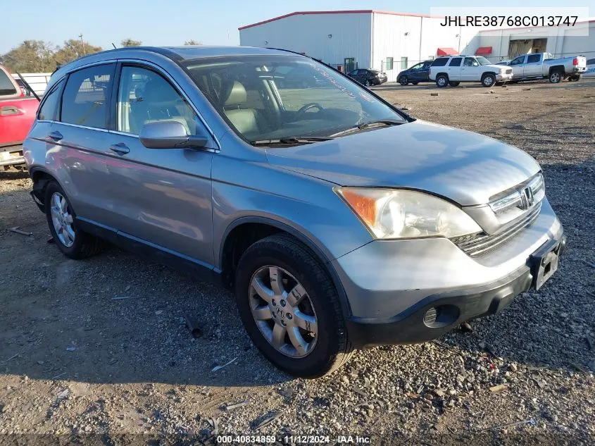 2008 Honda Cr-V Ex-L VIN: JHLRE38768C013747 Lot: 40834859