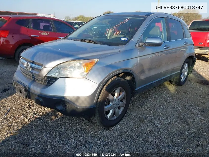 2008 Honda Cr-V Ex-L VIN: JHLRE38768C013747 Lot: 40834859