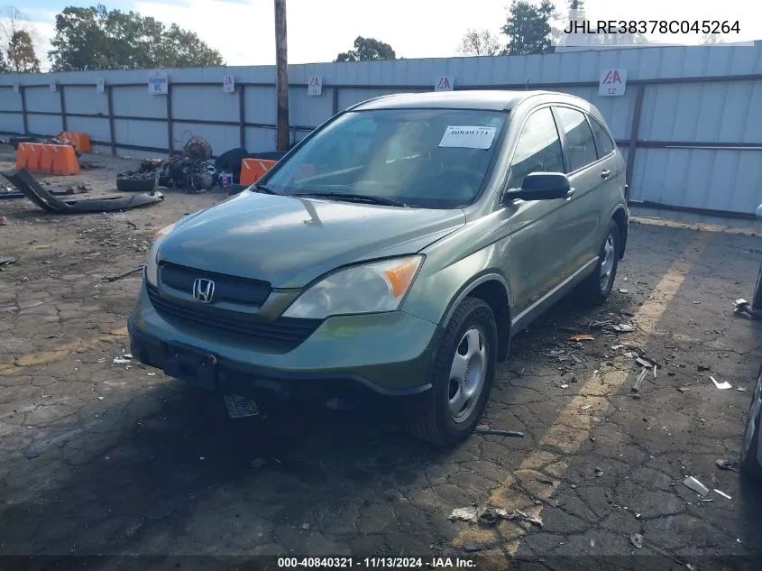 2008 Honda Cr-V Lx VIN: JHLRE38378C045264 Lot: 40840321