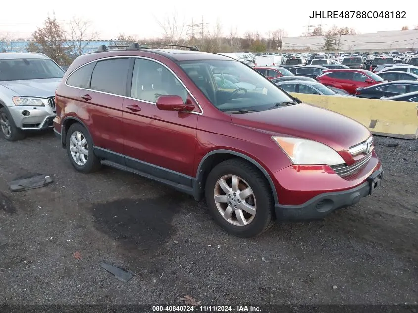 2008 Honda Cr-V Ex-L VIN: JHLRE48788C048182 Lot: 40840724