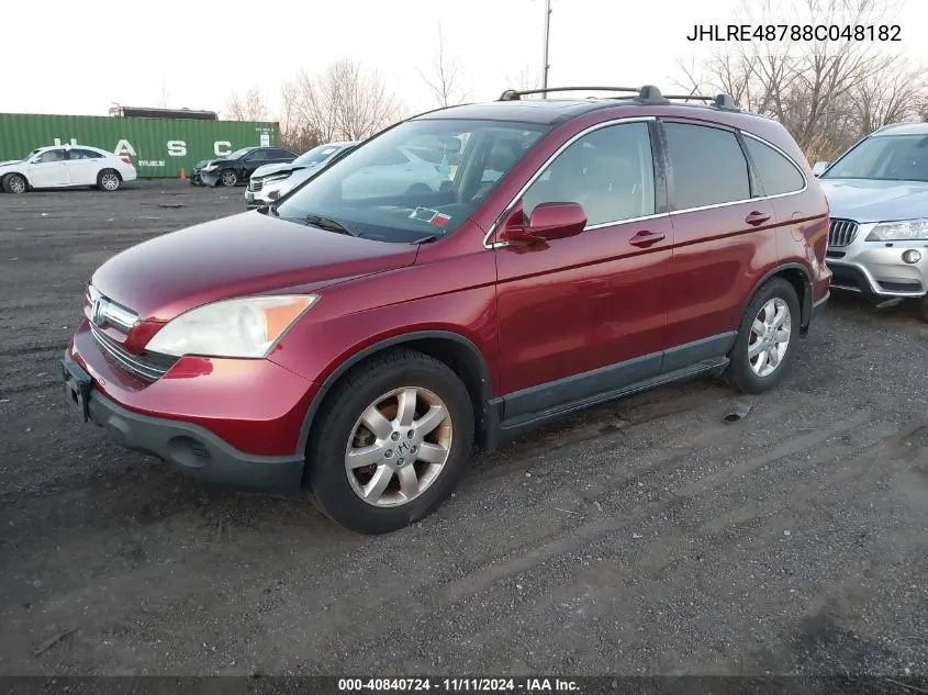 2008 Honda Cr-V Ex-L VIN: JHLRE48788C048182 Lot: 40840724