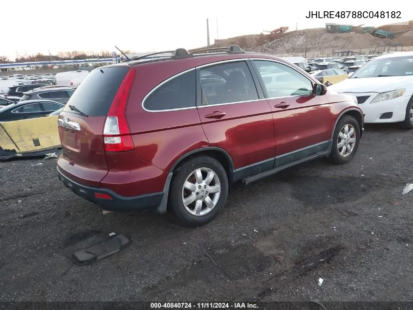 2008 Honda Cr-V Ex-L VIN: JHLRE48788C048182 Lot: 40840724