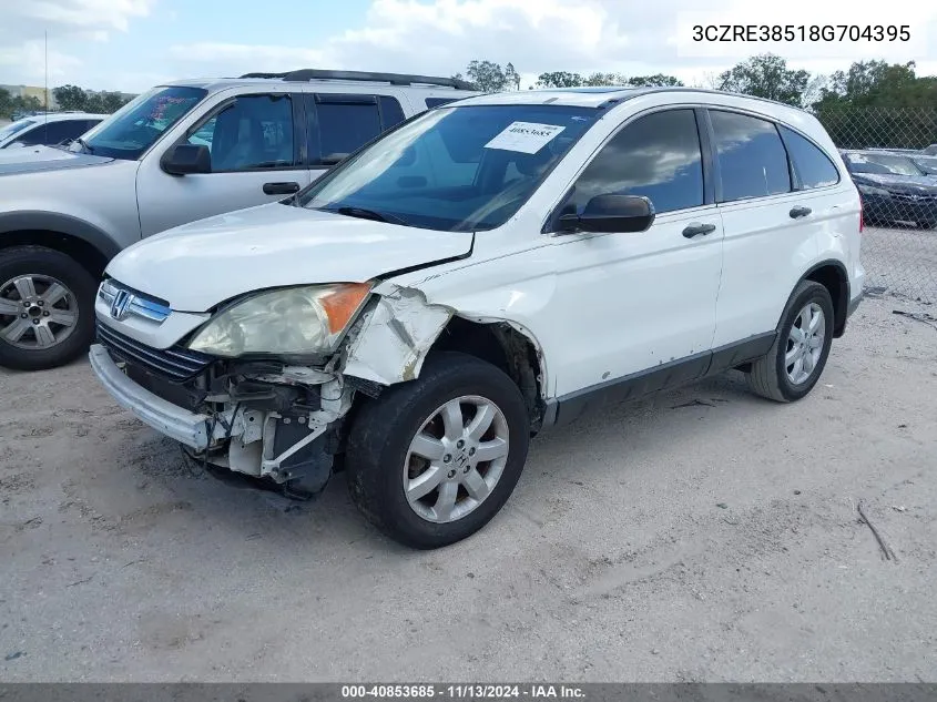 2008 Honda Cr-V Ex VIN: 3CZRE38518G704395 Lot: 40853685