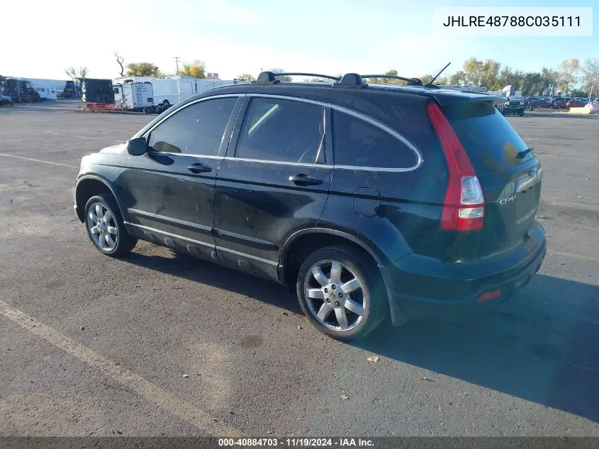 2008 Honda Cr-V Ex-L VIN: JHLRE48788C035111 Lot: 40884703