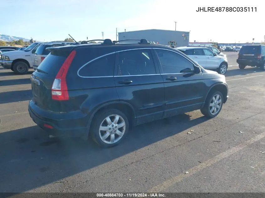 2008 Honda Cr-V Ex-L VIN: JHLRE48788C035111 Lot: 40884703