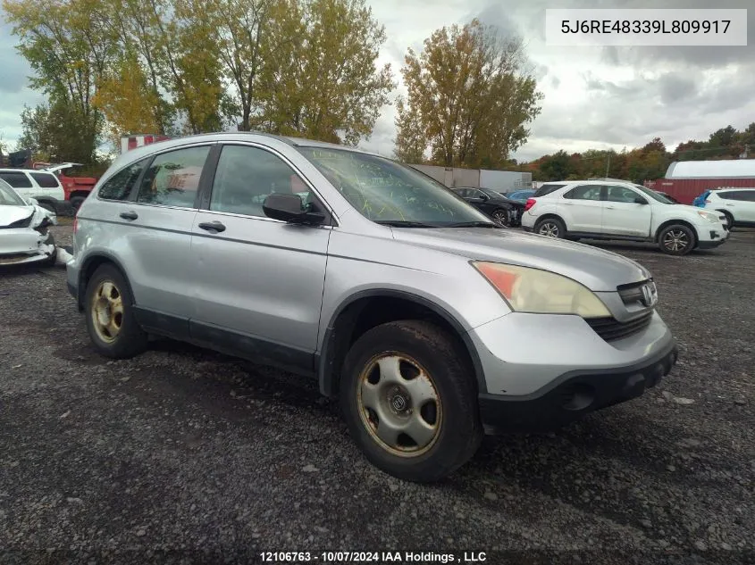 2009 Honda Cr-V VIN: 5J6RE48339L809917 Lot: 12106763