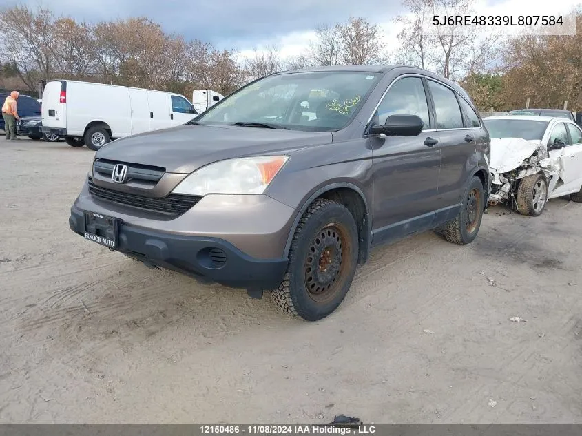 2009 Honda Cr-V VIN: 5J6RE48339L807584 Lot: 12150486