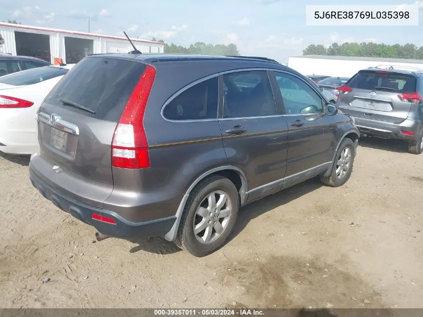 5J6RE38769L035398 2009 Honda Cr-V Ex-L