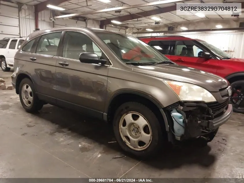 2009 Honda Cr-V Lx VIN: 3CZRE38329G704812 Lot: 39681784