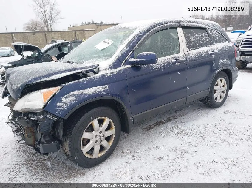 2009 Honda Cr-V Ex-L VIN: 5J6RE48719L008289 Lot: 39697224