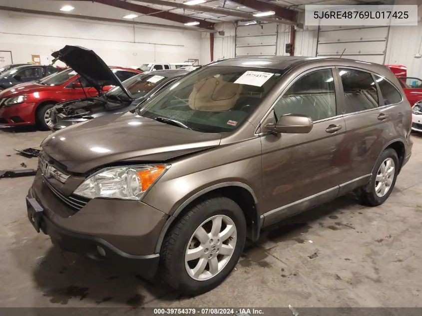 2009 Honda Cr-V Ex-L VIN: 5J6RE48769L017425 Lot: 39754379