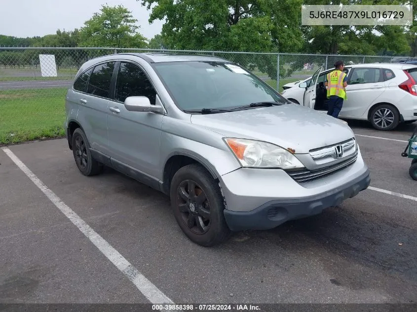 2009 Honda Cr-V Ex-L VIN: 5J6RE487X9L016729 Lot: 39858398