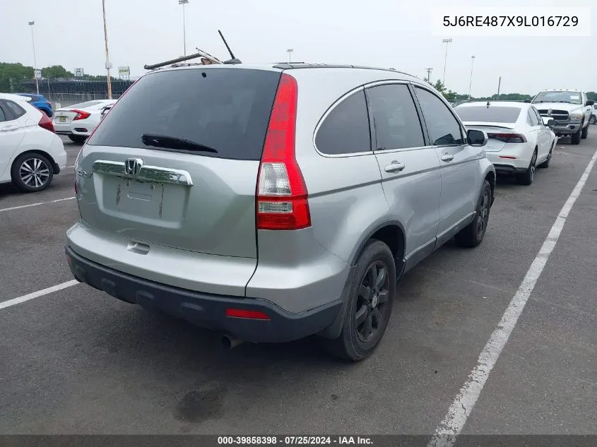 5J6RE487X9L016729 2009 Honda Cr-V Ex-L