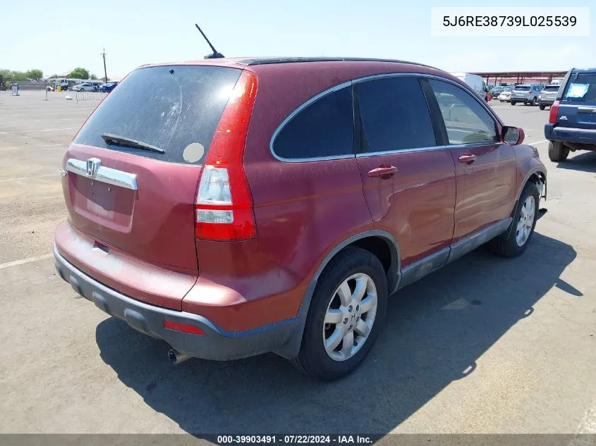 5J6RE38739L025539 2009 Honda Cr-V Ex-L