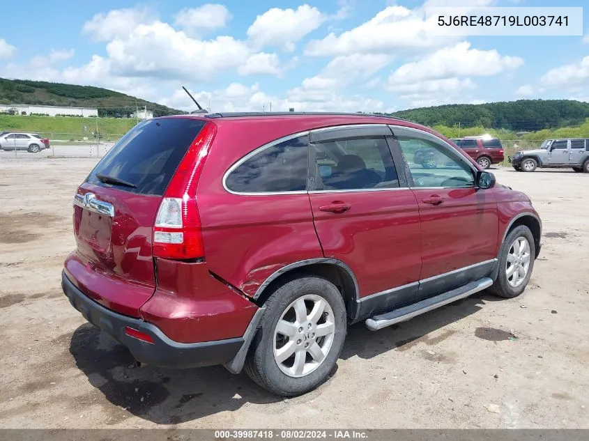 2009 Honda Cr-V Ex-L VIN: 5J6RE48719L003741 Lot: 39987418