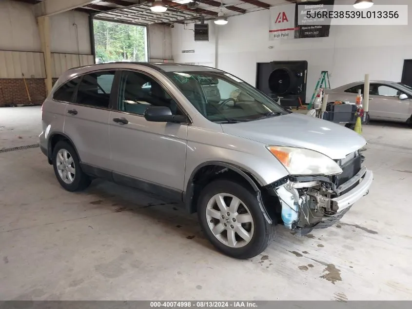 2009 Honda Cr-V Ex VIN: 5J6RE38539L013356 Lot: 40074998