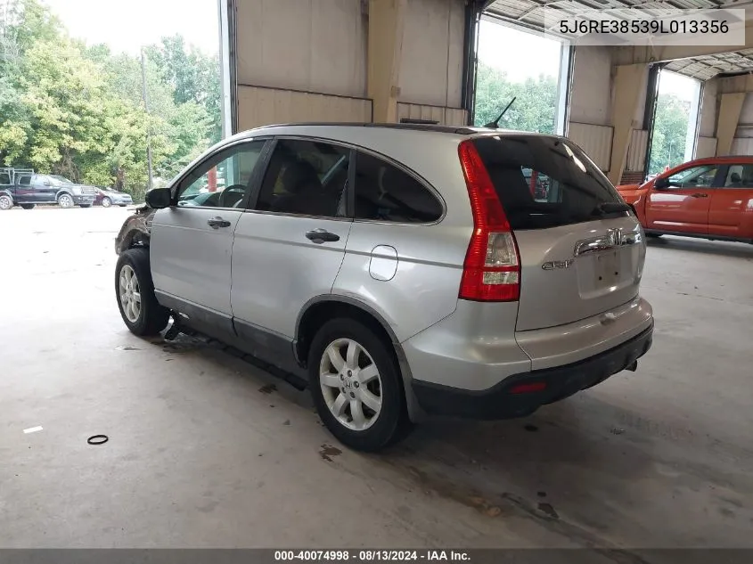 2009 Honda Cr-V Ex VIN: 5J6RE38539L013356 Lot: 40074998