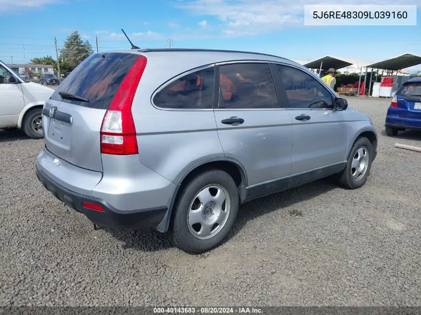 2009 Honda Cr-V Lx VIN: 5J6RE48309L039160 Lot: 40143683