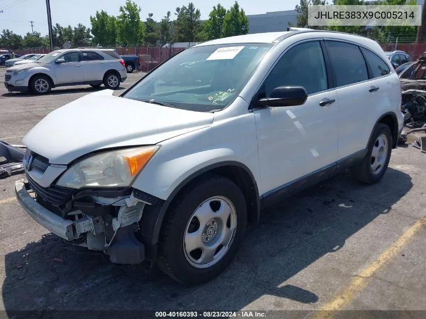 2009 Honda Cr-V Lx VIN: JHLRE383X9C005214 Lot: 40160393