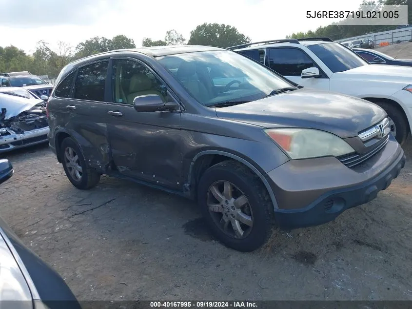 2009 Honda Cr-V Ex-L VIN: 5J6RE38719L021005 Lot: 40167995