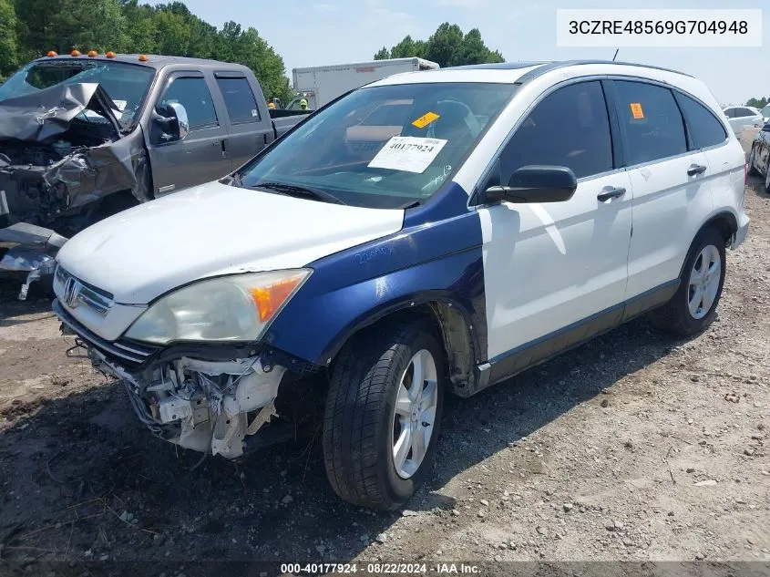 2009 Honda Cr-V Ex VIN: 3CZRE48569G704948 Lot: 40177924