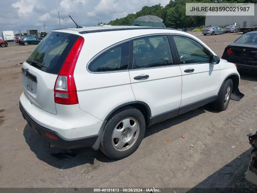 2009 Honda Cr-V Lx VIN: JHLRE48359C021987 Lot: 40181613