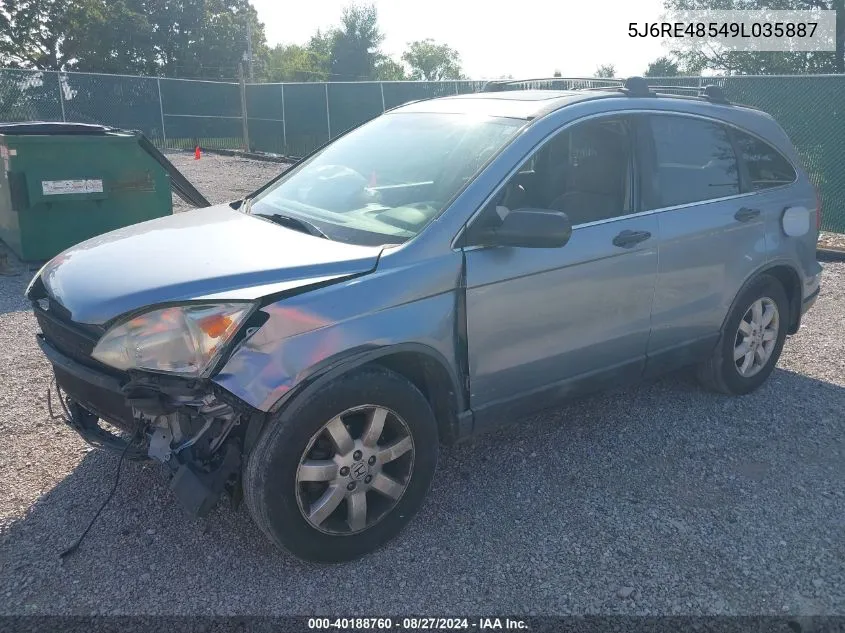 5J6RE48549L035887 2009 Honda Cr-V Ex