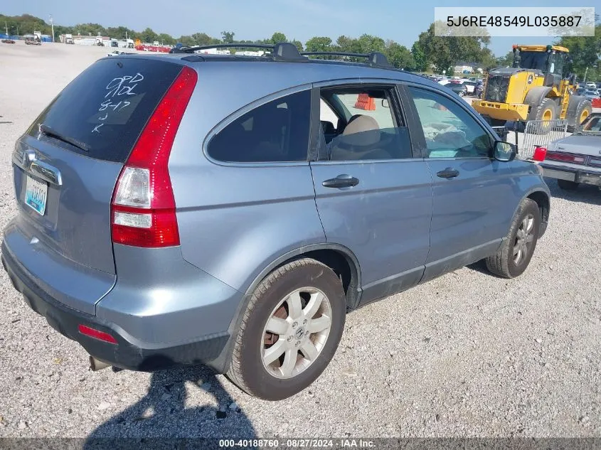 2009 Honda Cr-V Ex VIN: 5J6RE48549L035887 Lot: 40188760