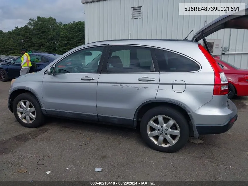 2009 Honda Cr-V Ex-L VIN: 5J6RE48739L021691 Lot: 40216418