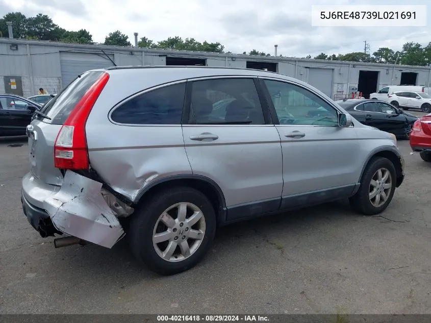 2009 Honda Cr-V Ex-L VIN: 5J6RE48739L021691 Lot: 40216418